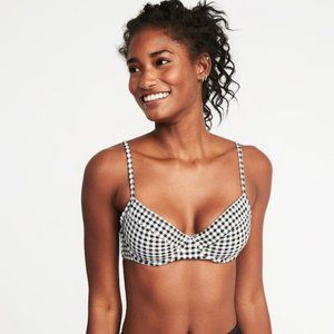 Old Navy Underwire Bikini top - 2X, black & white gingham